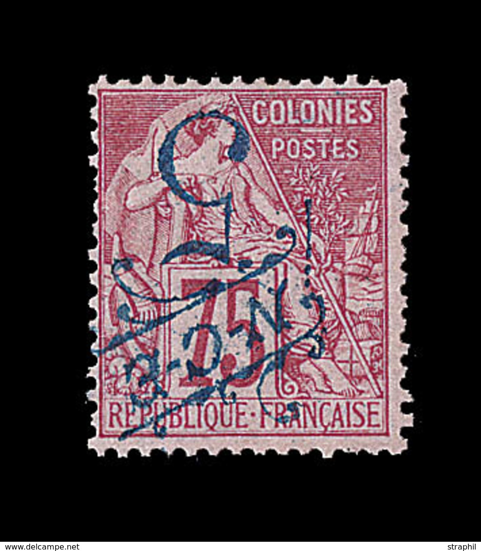 * NOUVELLE CALEDONIE - * - N°38a - 5 S/75c Rose - Surcharge Bleue Renversée - Comme** - TB - Vide