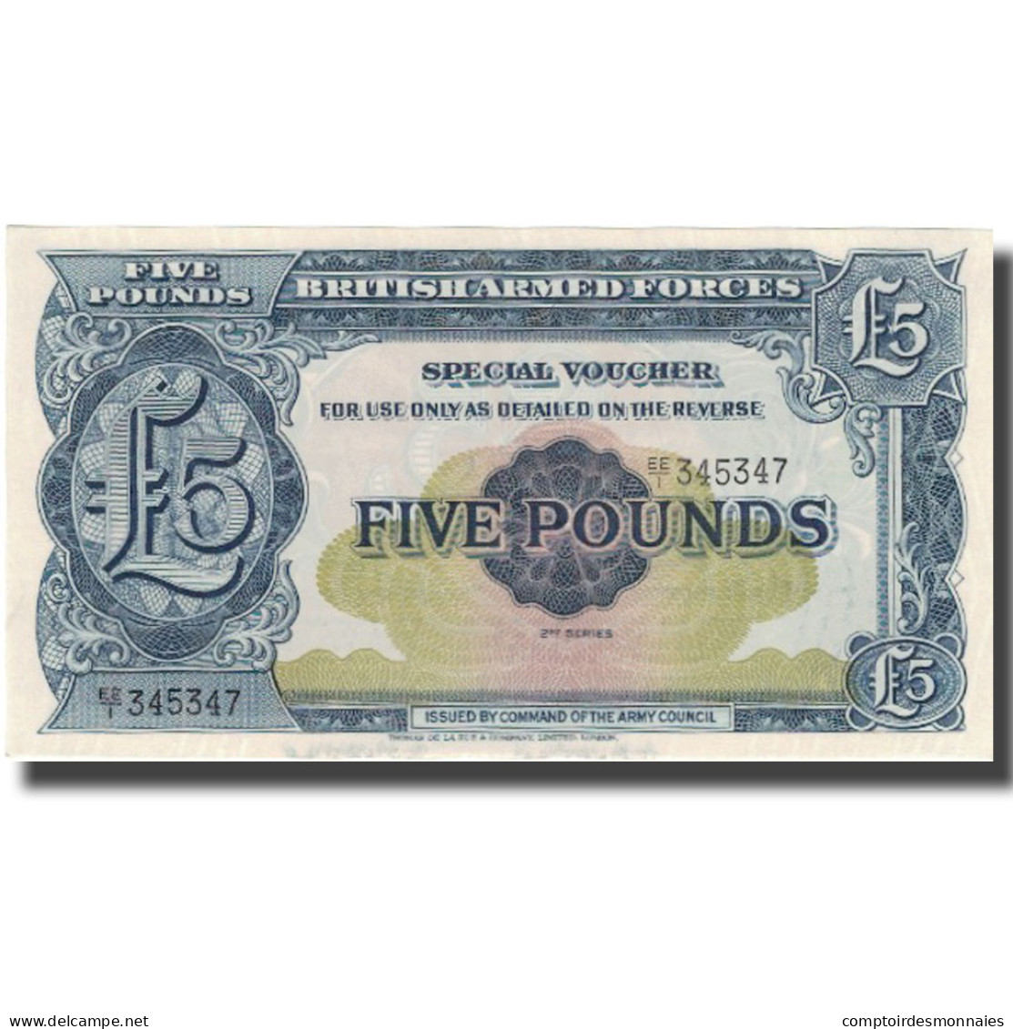 Billet, Grande-Bretagne, 5 Pounds, Undated (1958), KM:M23, SPL+ - Fuerzas Armadas Británicas & Recibos Especiales