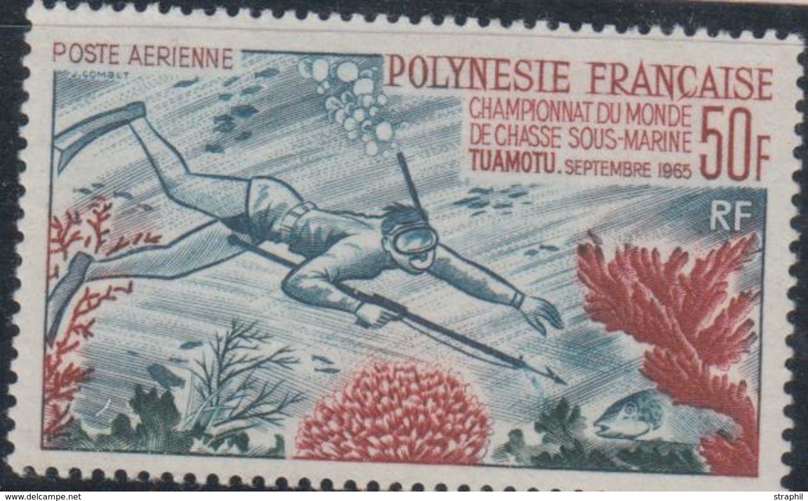 ** POLYNESIE - POSTE AERIENNE  - ** - N°14 - Chasse Sous Marine - TB - Vide