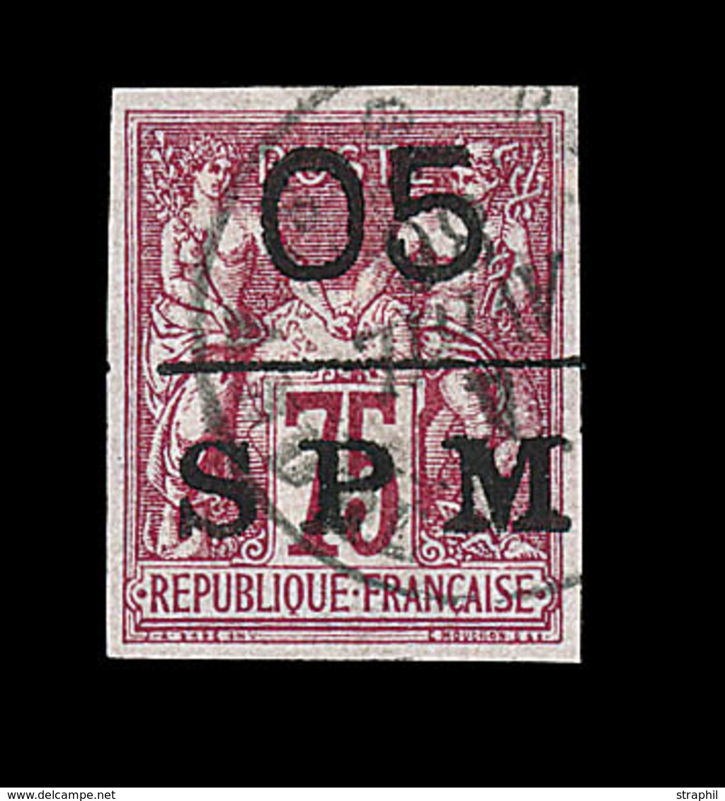 O SAINT PIERRE ET MIQUELON  - O - N°10 - 05 S/75c De 1877 - TB - Vide