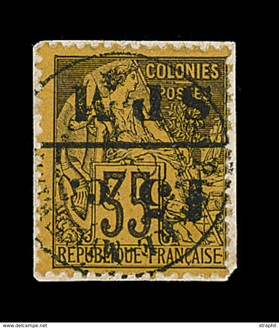 F SAINT PIERRE ET MIQUELON  - F - N°13a - 15c S/35c Violet Noir S/jaune - Signé Scheller - TB - Vide