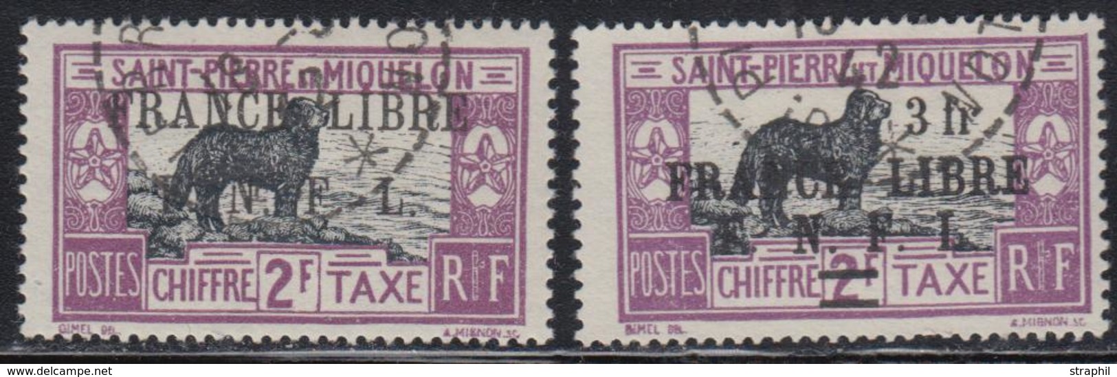 O SPM - TIMBRES TAXE - O - N°55/56 - Les 2 Val. - TB - Vide