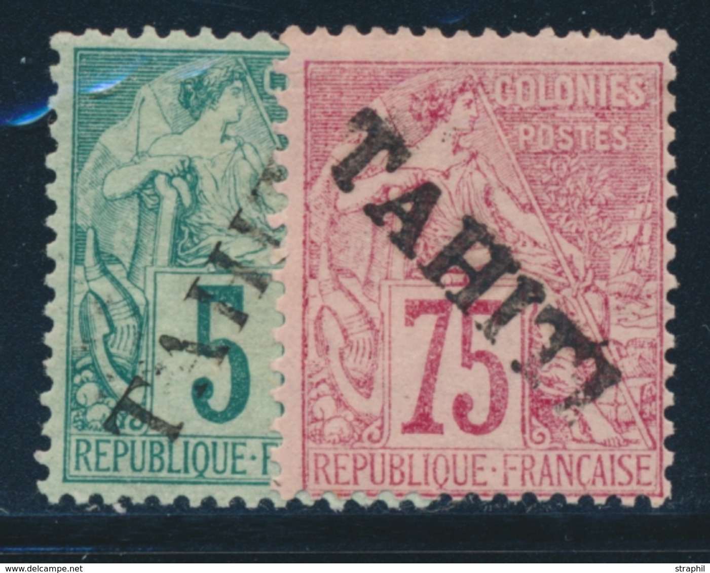 * TAHITI  - * - N°10, 17 - 5c Vert Et 75c Rose - TB - Other & Unclassified