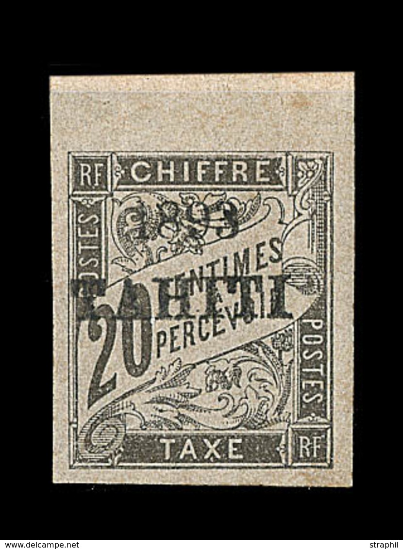 * TAHITI - TIMBRES TAXE  - * - N°21 - 20c Noir - BdF - Signé Calves - TB - Autres & Non Classés