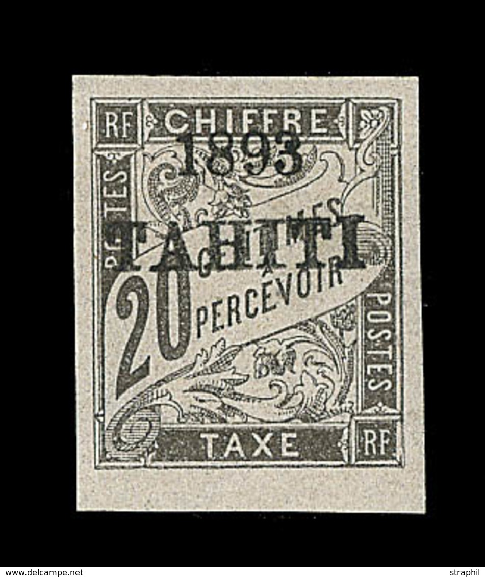 * TAHITI - TIMBRES TAXE  - * - N°21 - 20c Noir - Signé - BDF - TB - Other & Unclassified