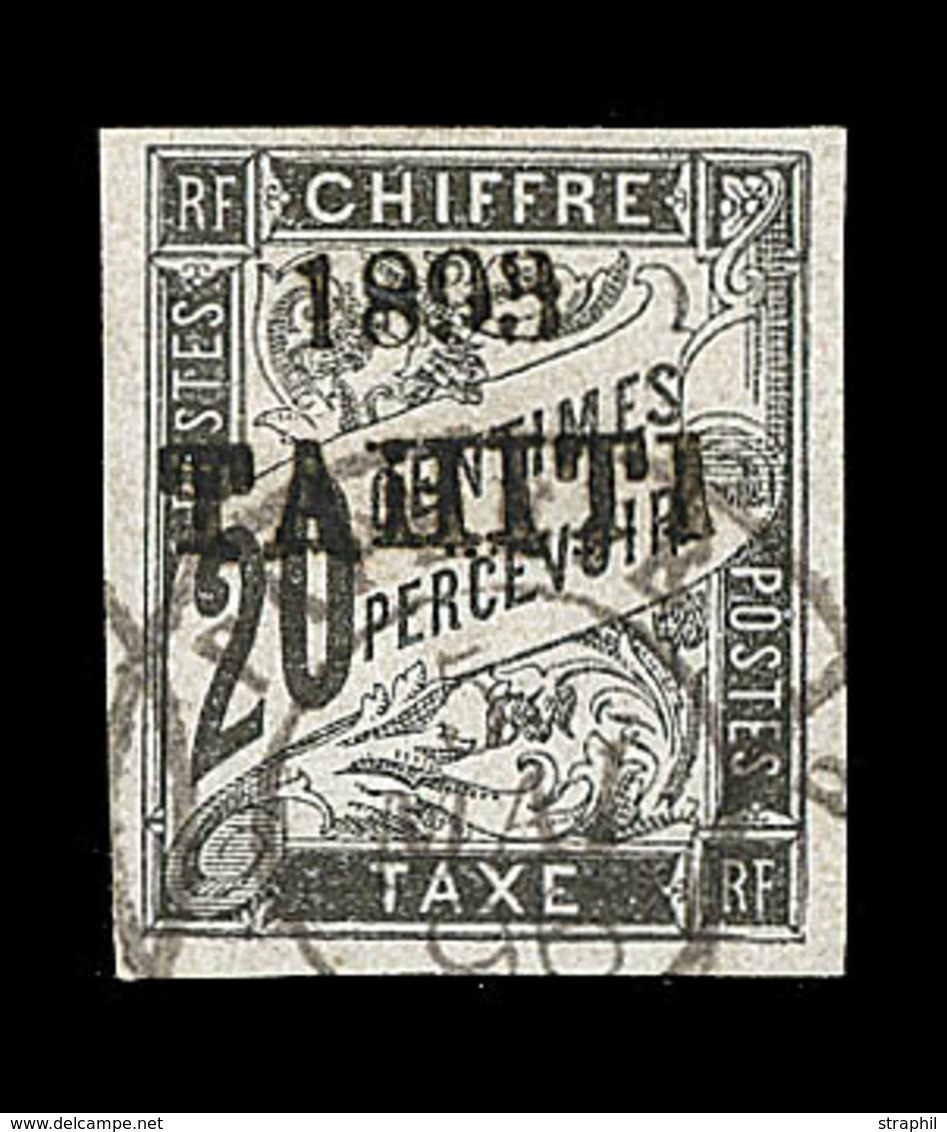 O TAHITI - TIMBRES TAXE  - O - N°21 - 20c Noir - Signé A. Brun - TB - Other & Unclassified