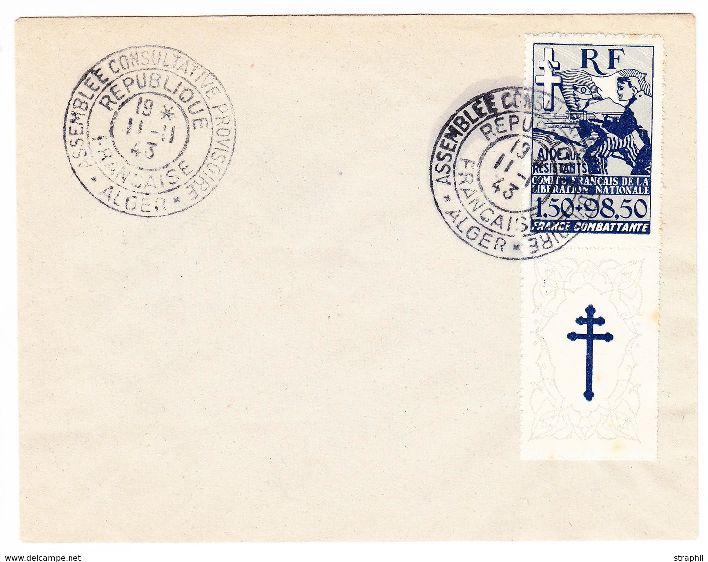 L EMISSIONS GENERALES - L - N°65 Avec Logo - Obl Gd Cachet " Assemblée Consultative Provisoire D'Alger- 11/11/43 - B/TB - Eagle And Crown