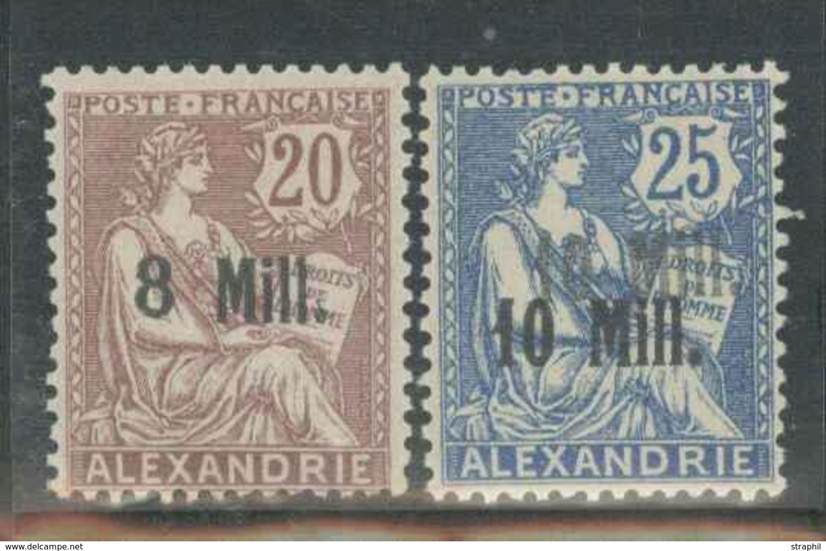 * ALEXANDRIE - * - N°41a "8" Large, N°42a Dble Surch. - TB - Other & Unclassified