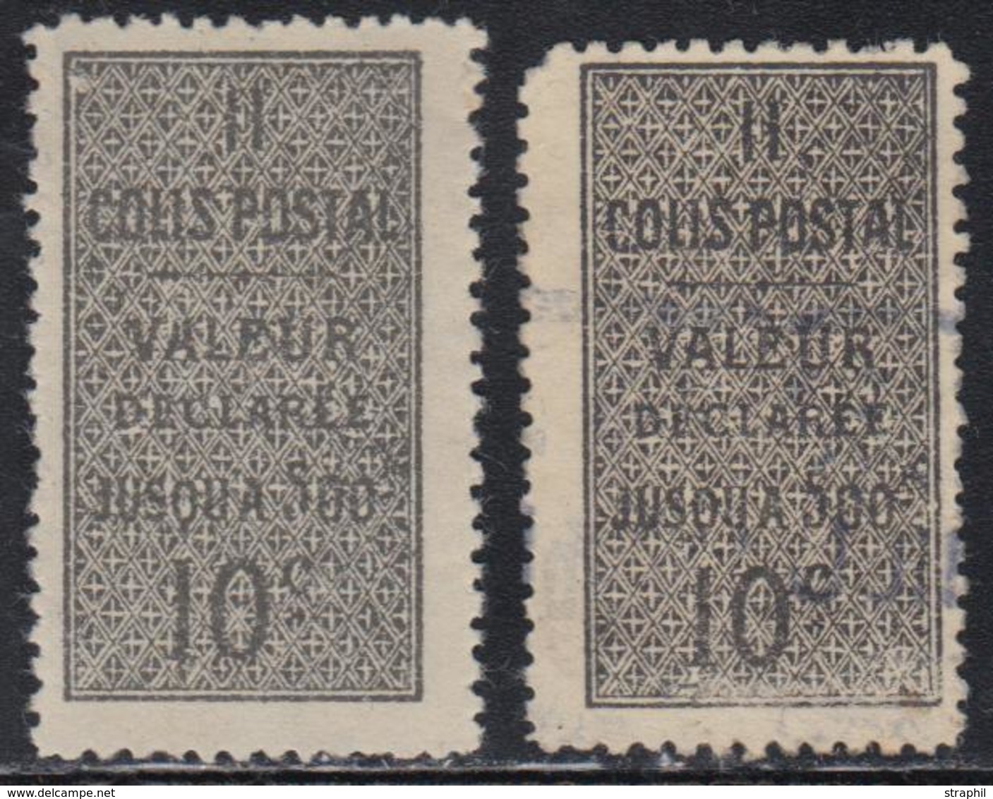 */O ALGERIE - COLIS POSTAUX - */O - N°2 - 10c Noir - X2 Ex. - TB - Colis Postaux