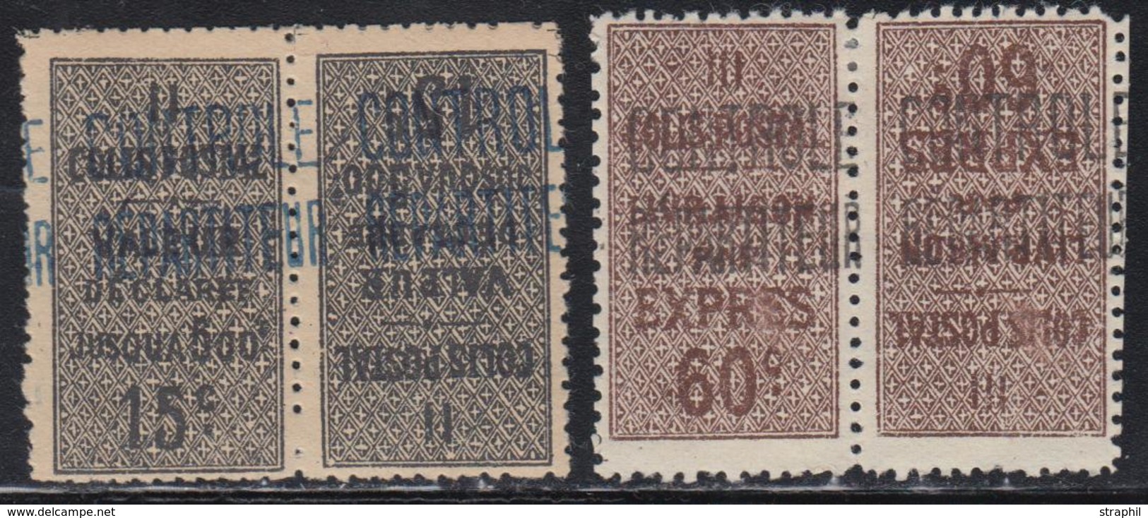 * ALGERIE - COLIS POSTAUX - * - N°8c, N°9b - 2 Tête-bêche - TB - Parcel Post