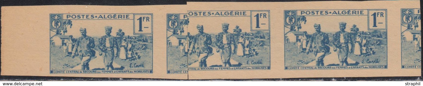 (*) ALGERIE - ESSAIS - (*) - N°159 - Impression Recto-verso - Essai Bleu Roi Et Noir - TB - Vide