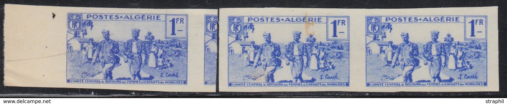 (*) ALGERIE - ESSAIS - (*) - N°159  - Sans Surch. - Bdf- Impression Recto-verso - Essai Bleu Roi Et Noir - TB - Vide