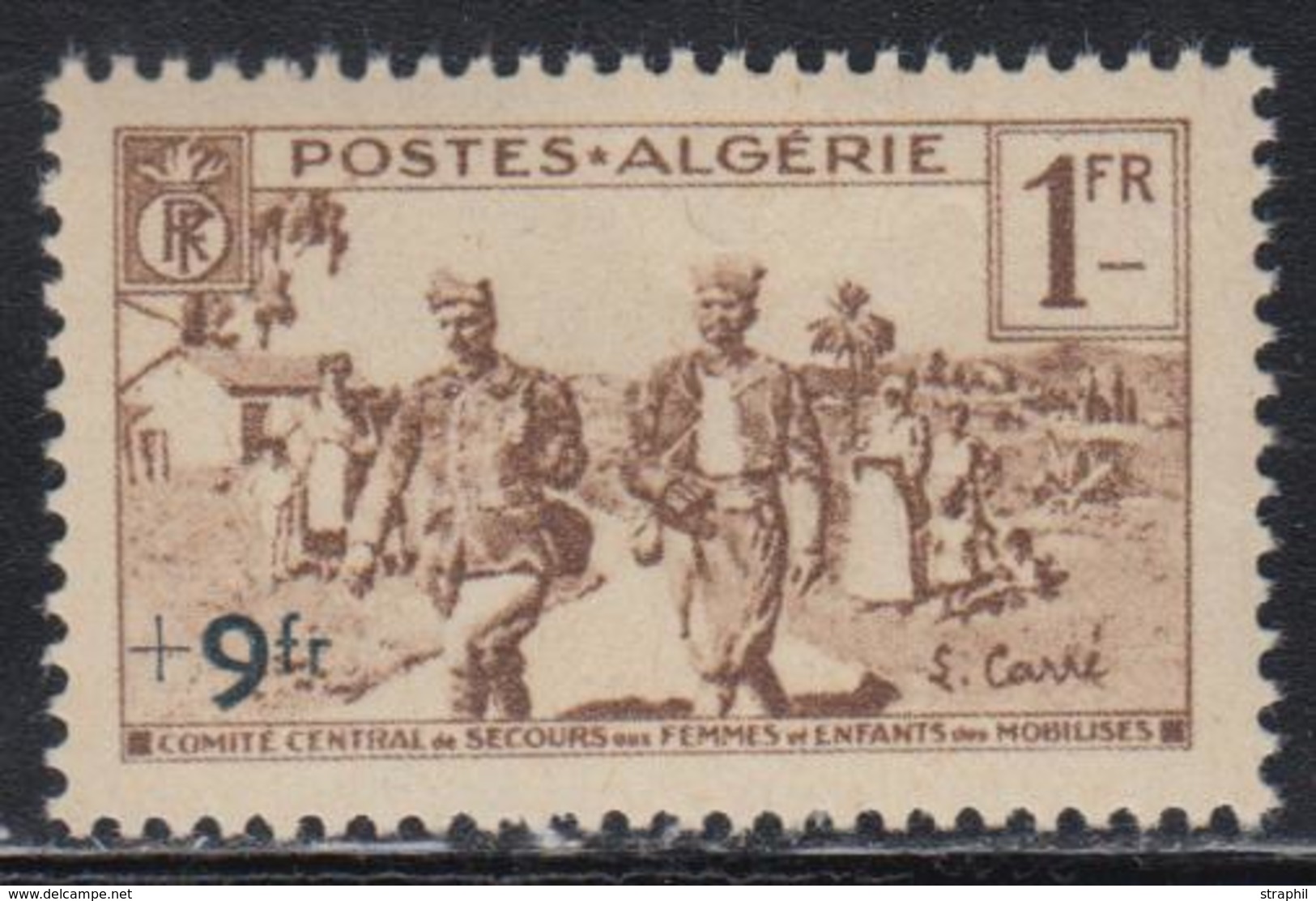 ** ALGERIE - VARIETES - ** - N°162a, Surch. Bleu Noir - TB - Vide