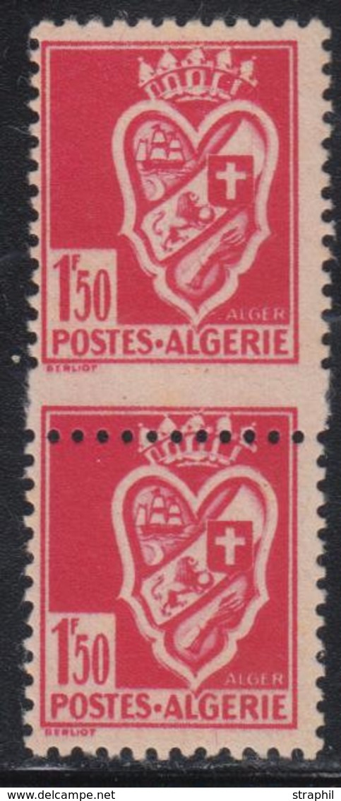 (*) ALGERIE - VARIETES - (*) - N°178 - Paire Vertic. Dt Piquage Décalé - TB - Vide