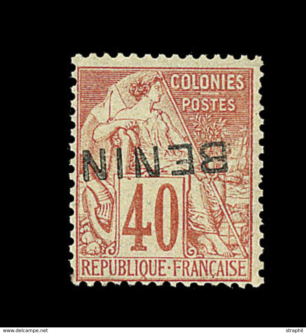 * BENIN  - * - N°11a - 40c Rouge Orange - Surch. Renversée - Signé Calves - TB - Other & Unclassified