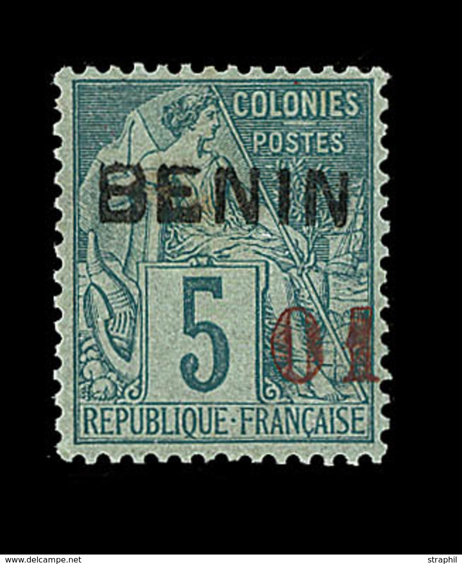 * BENIN  - * - N°14 - 01 S/5c Vert - Signé A. Brun - Rousseur - Autres & Non Classés