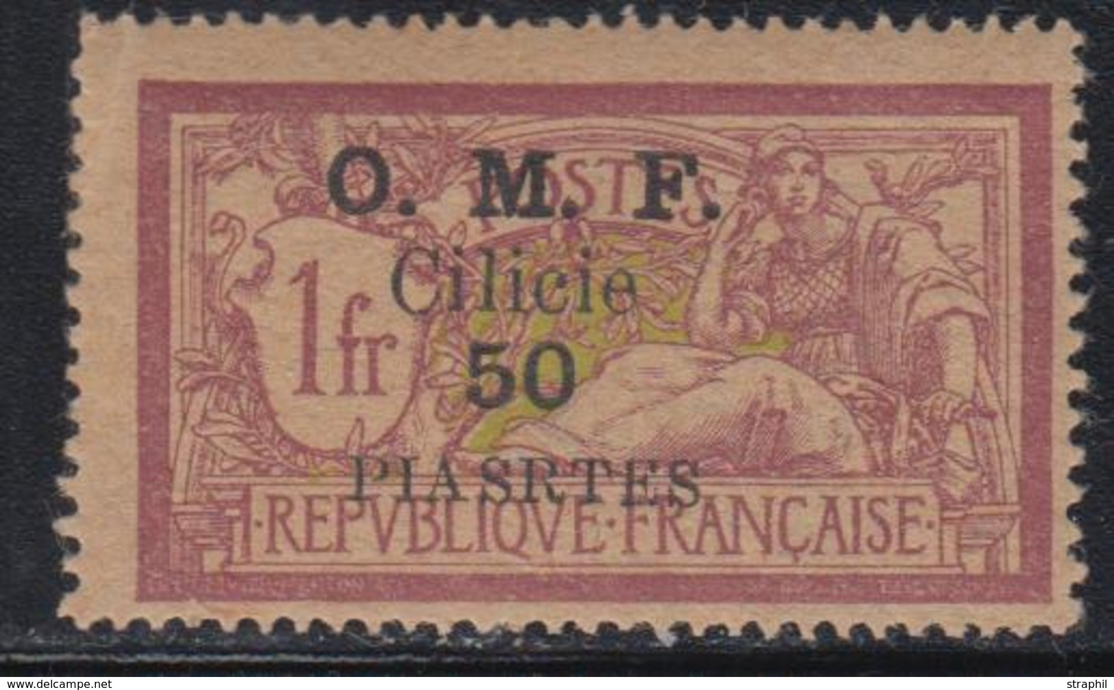 * CILICIE - * - N°96a - 50 Piastres Sur 1F Lie De Vin Et Olive - TB - Other & Unclassified