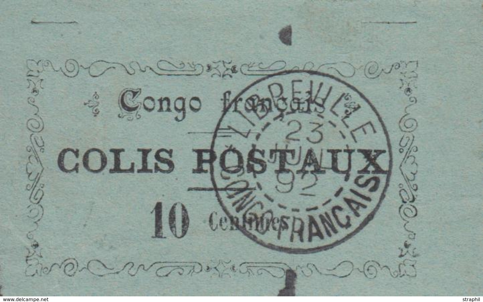 O CONGO - COLIS POSTAUX - O - N°1 - 10c Noir S/bleu - Belle Oblit. - Libellé 23 Juin 92 - TB - Other & Unclassified