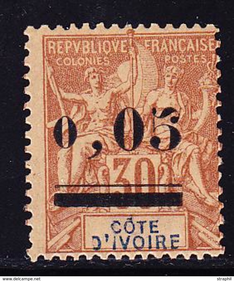 * COTE D'IVOIRE - * - N°18 - 0,05 S/30c Brun - Petit "o" - TB - Other & Unclassified