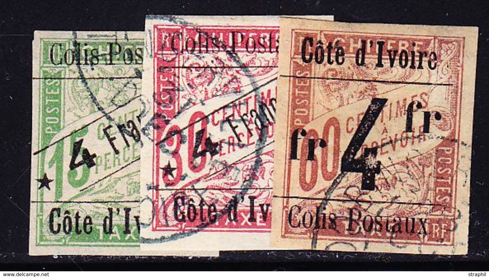 O COTE D'IVOIRE - COLIS POSTAUX  - O - N°9/11 - Les 3, 4F - TB - Other & Unclassified