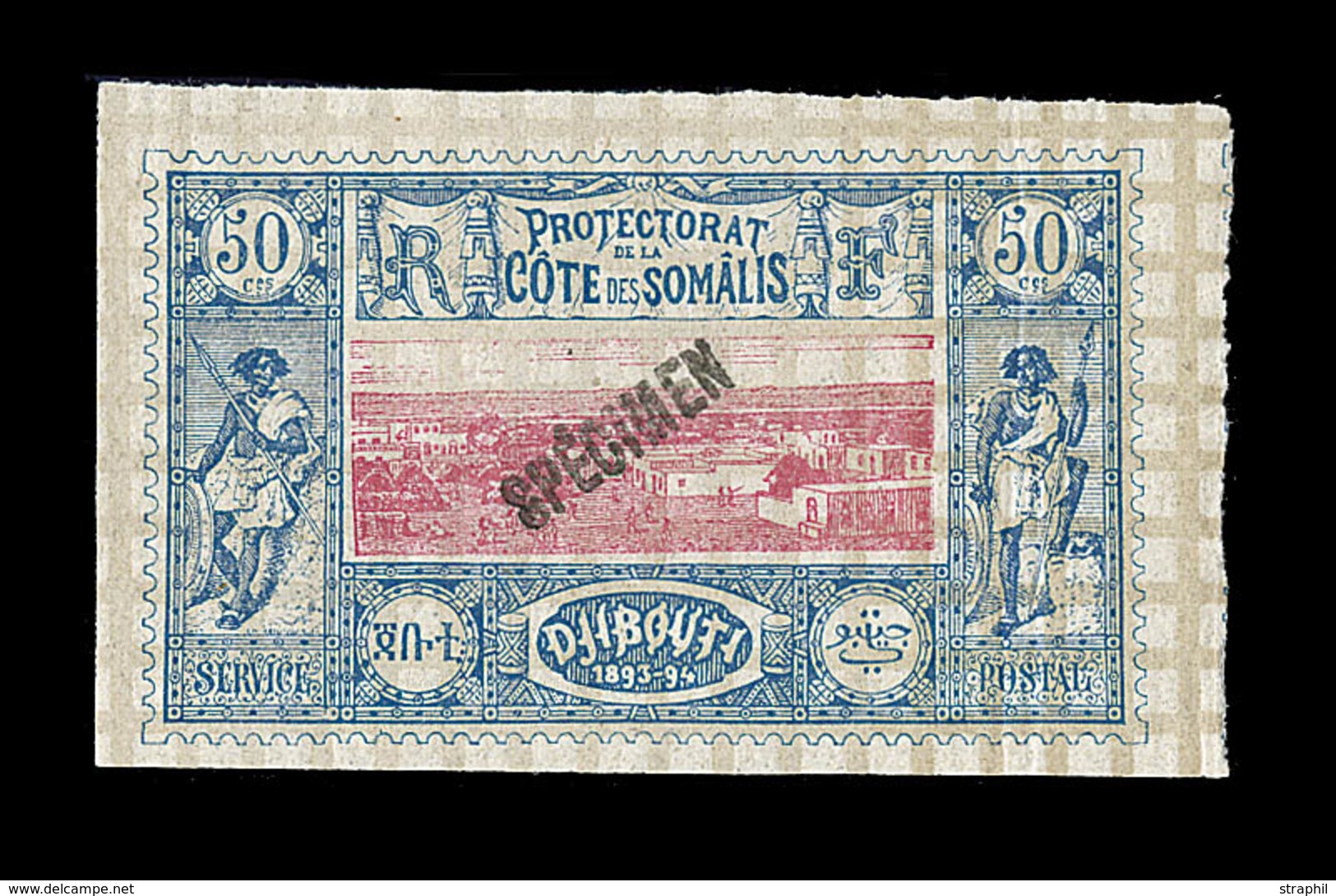 ** COTE DES SOMALIS - ** - N°15 - Surch. SPECIMEN - Pli Accordéon Vertical - Margé - TB - Other & Unclassified