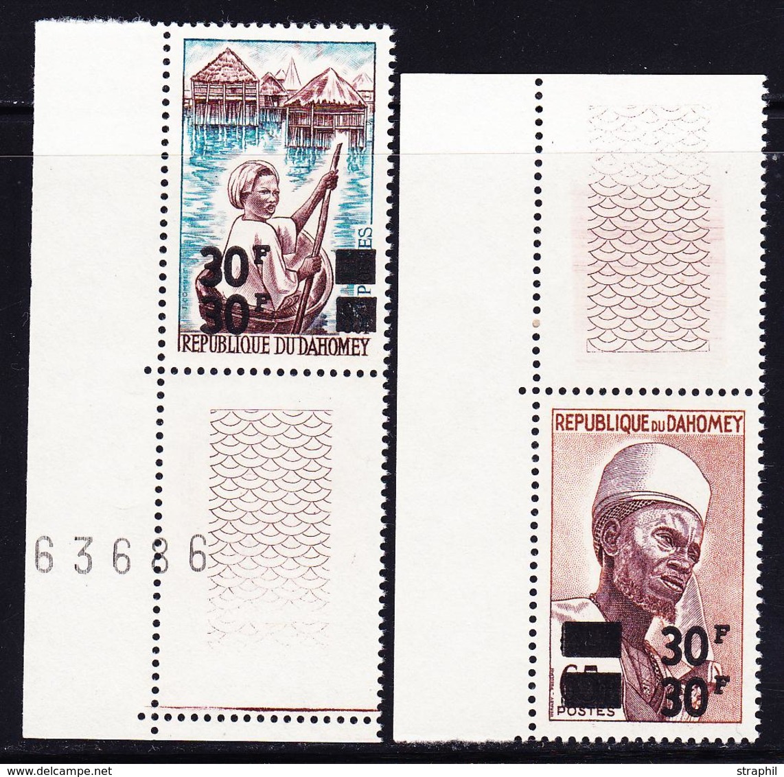 ** DAHOMEY - ** - N°253a, 254a, Double Surcharge - Cdf - TB - Other & Unclassified