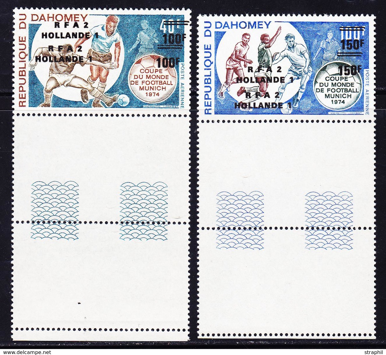 ** DAHOMEY - POSTE AERIENNE - ** - N°221/22a, Double Surcharge, Bdf - TB - Other & Unclassified
