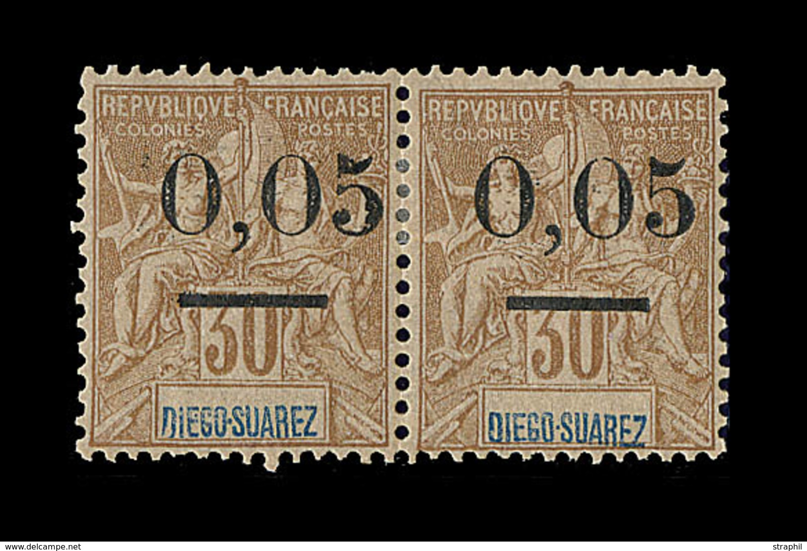 * DIEGO SUAREZ - * - N°59 Paire Type II - 0,05 S. 30c - TB - Autres & Non Classés