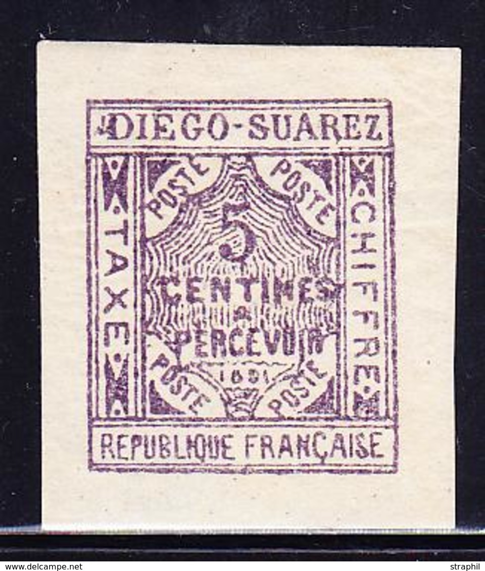 * DIEGO SUAREZ - TIMBRES TAXES - * - N°1 - 5c - Violet - Gdes Marges - Signé Thiaude - TB - Other & Unclassified