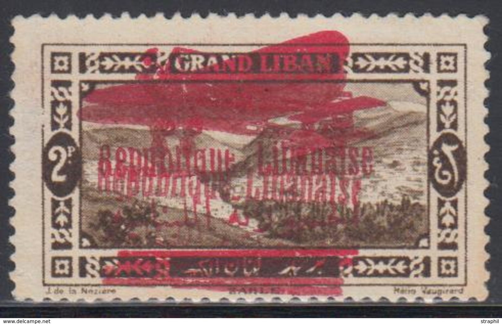 (*) GRAND LIBAN - POSTE AERIENNE  - (*) - N°31b - Dble Surcharge - TB - Other & Unclassified