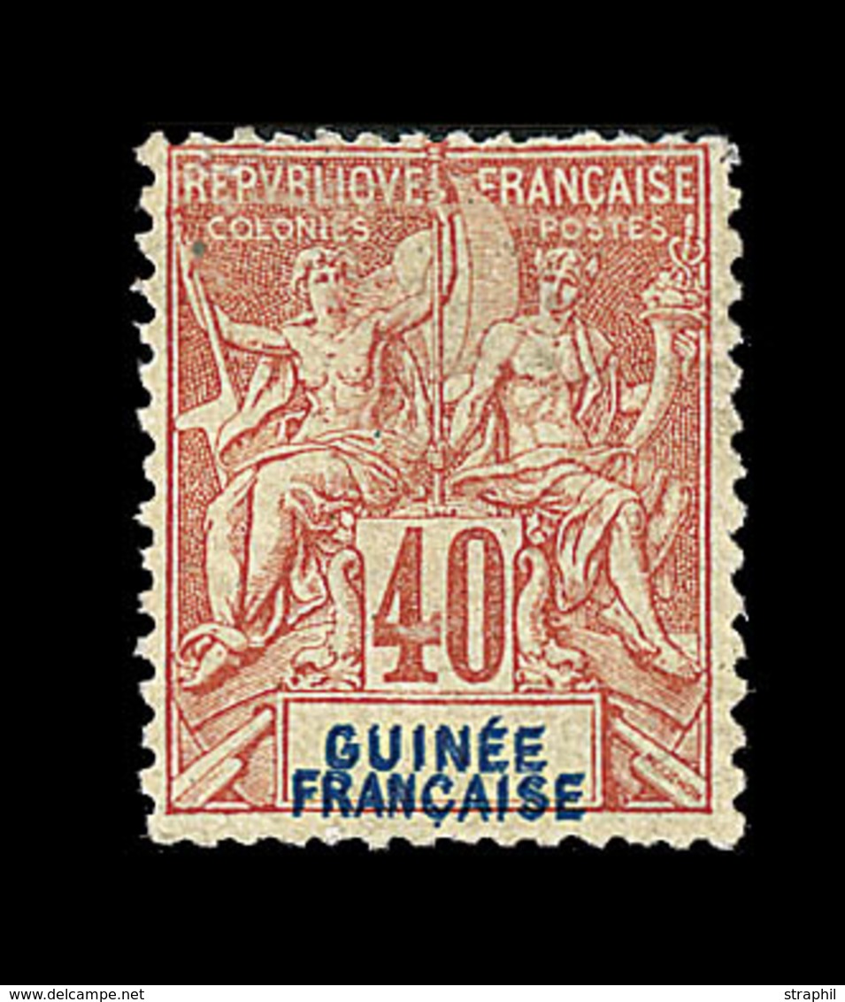 (*) GUINEE - (*) - N°10a - Dble Légende - Signé A. Brun - TB - Sonstige & Ohne Zuordnung