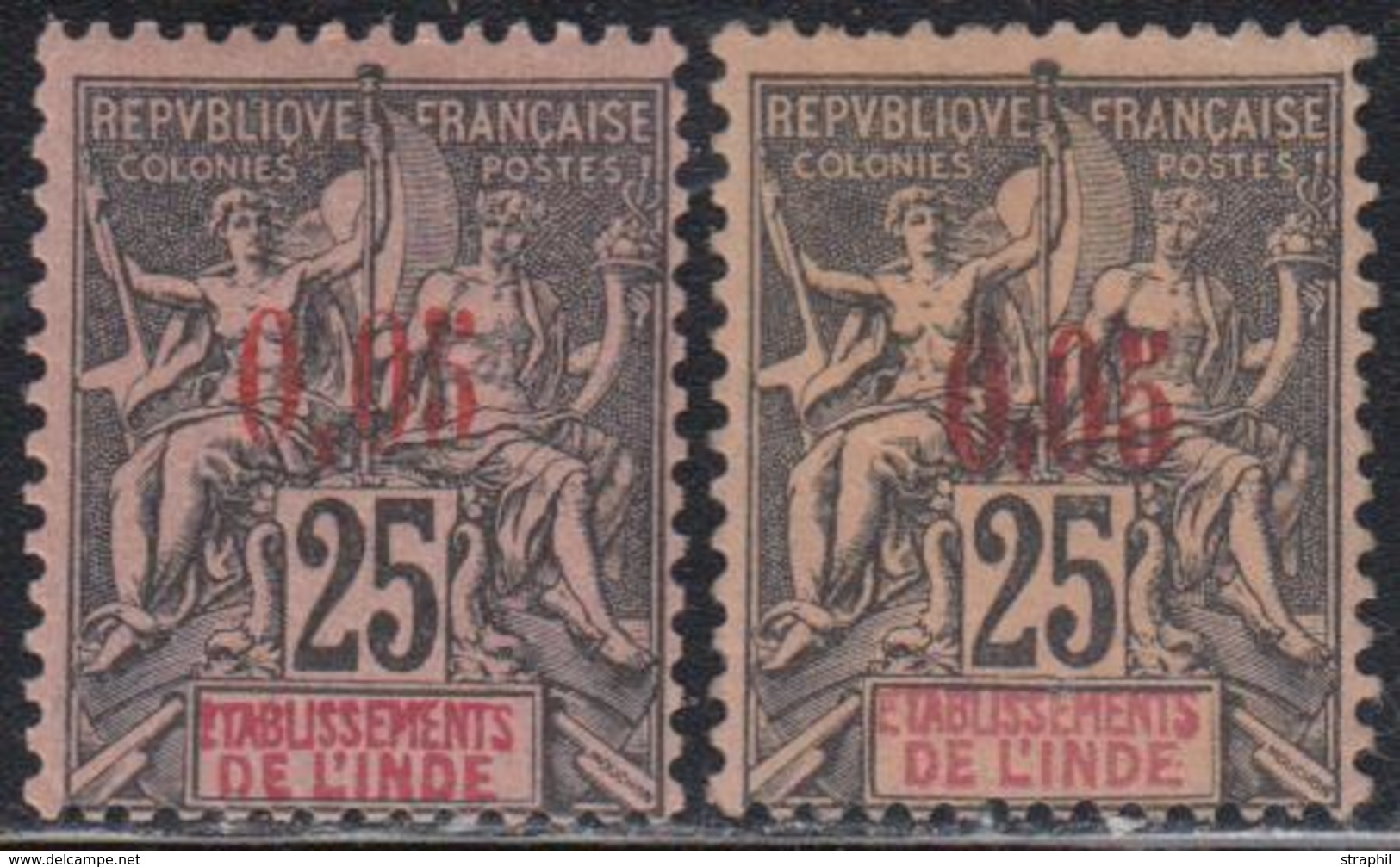 * INDE FRANCAISE - * - N°20 - 0,05 S/25c - Signé Calves - B - Other & Unclassified