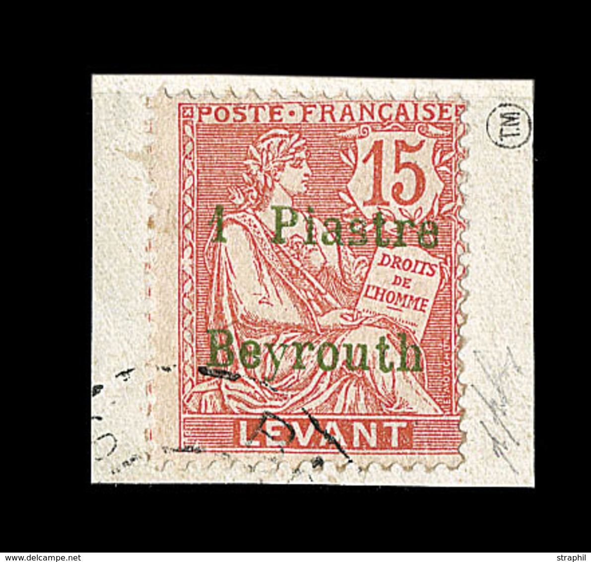 O LEVANT - O - N°27 - 1p S/15c Vermillon - Sur Fragment - TB - Other & Unclassified