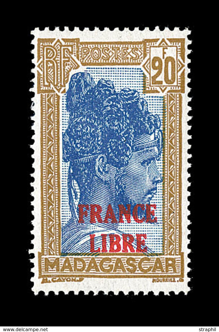 ** MADAGASCAR - ** - N°255A - Surch. Vermillon - Signé A. Brun  -TB - Autres & Non Classés