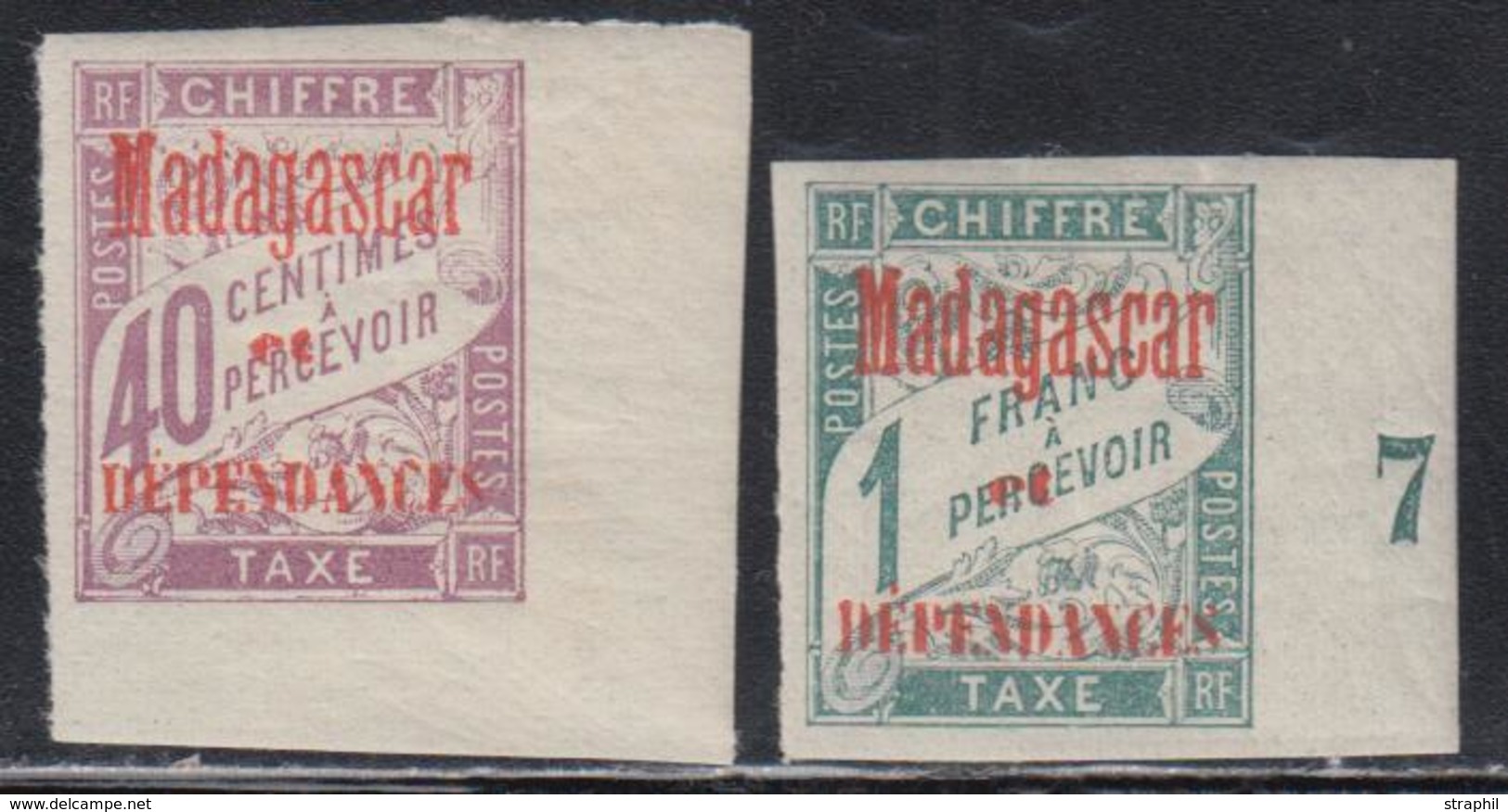 ** MADAGASCAR - TIMBRES TAXE - ** - N°5 Cdf , 7 Mill. 7 - TB - Autres & Non Classés