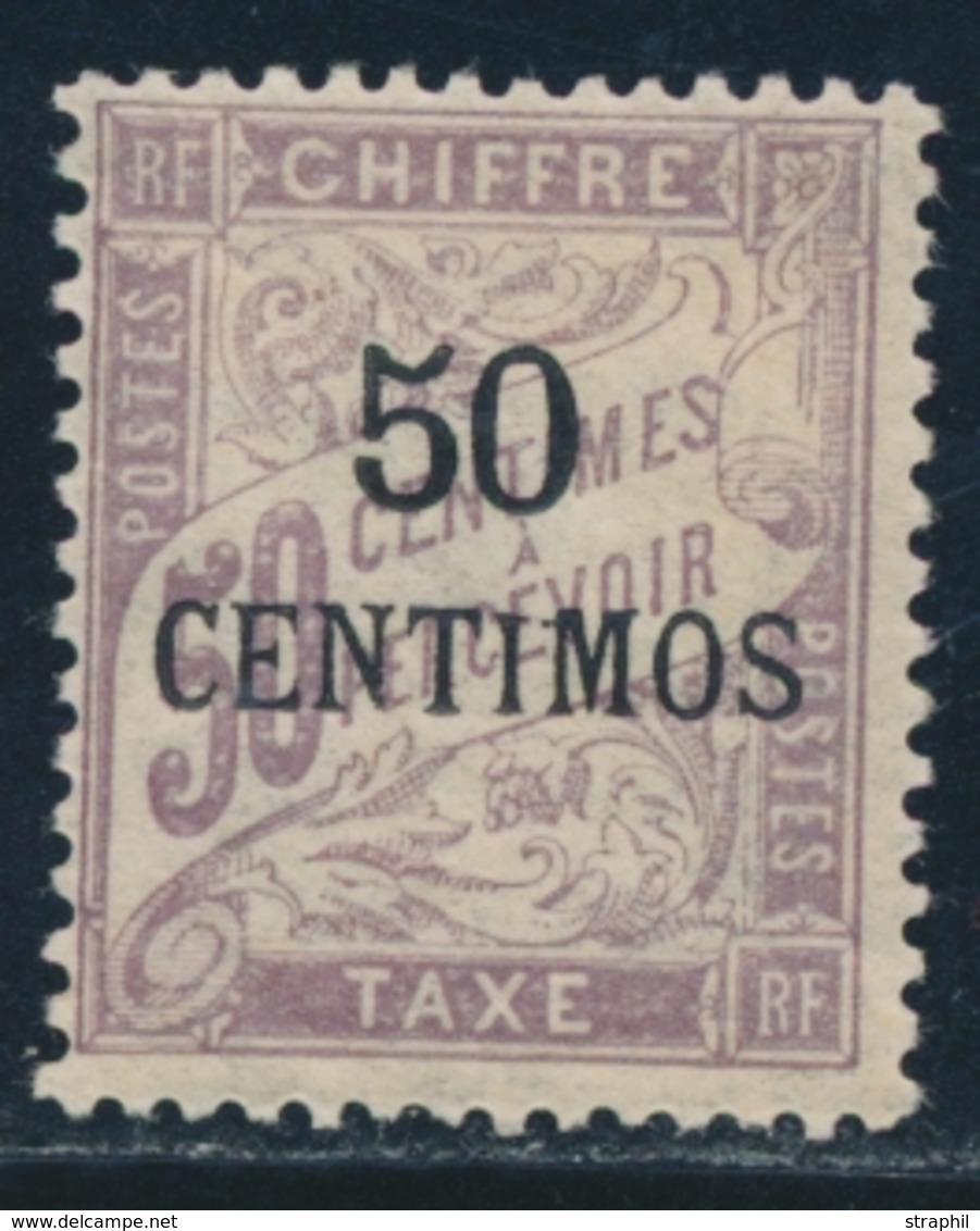 * MAROC - TIMBRES TAXE - * - N°4 - 50c /50c - Signé A.Brun - TB - Vide