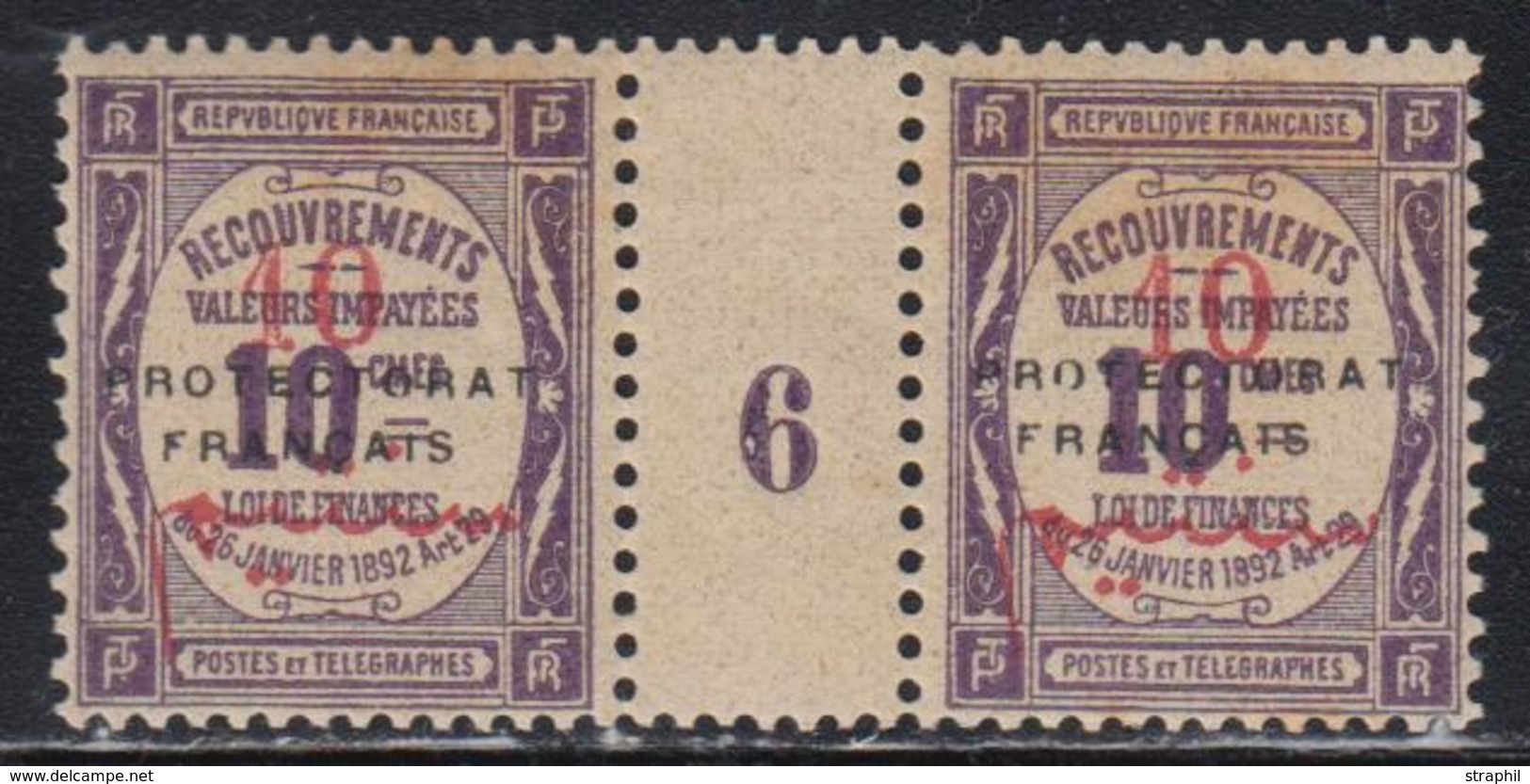 ** MAROC - TIMBRES TAXE - ** - N°14 - Mill. 6 - Rousseur - Vide