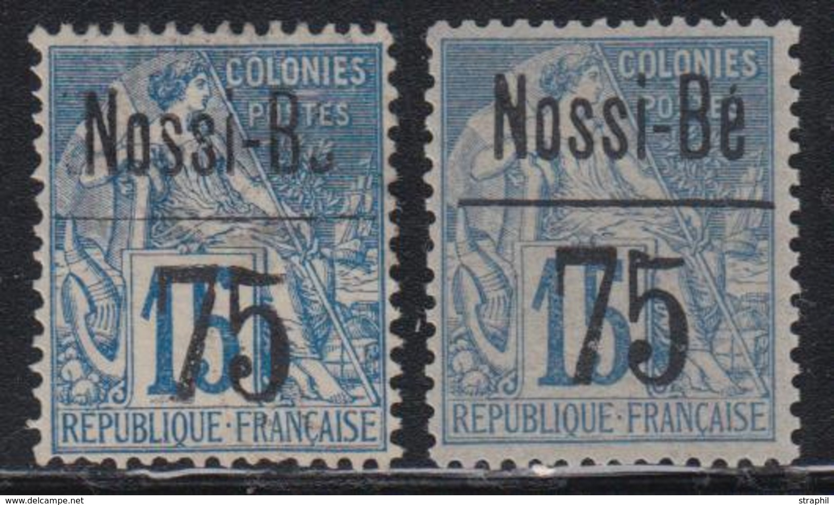 (*) NOSSI-BE  - (*) - N°21 - 75 S/15c Bleu - TB - Autres & Non Classés