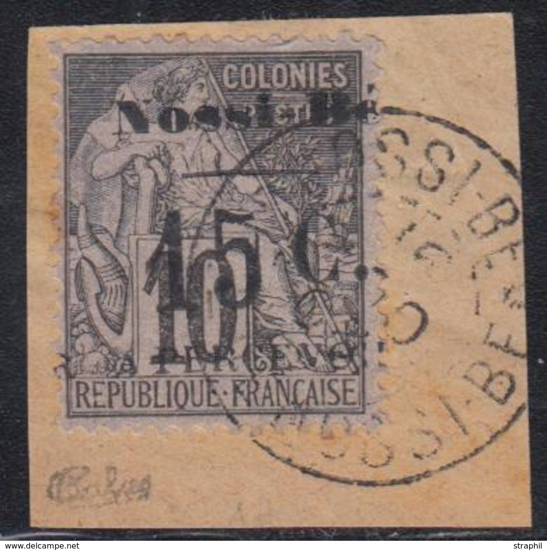 O NOSSI-BE - TIMBRES TAXE  - O - N°9 - 15c S/10c Noir S/lilas - Type III - TB - Other & Unclassified