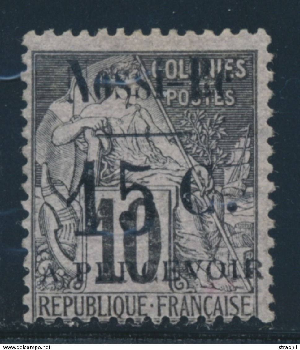 * NOSSI-BE - TIMBRES TAXE  - * - N°13 - 15c S/10c Noir S/rose - Signé Belleville / A. Brun - TB - Other & Unclassified