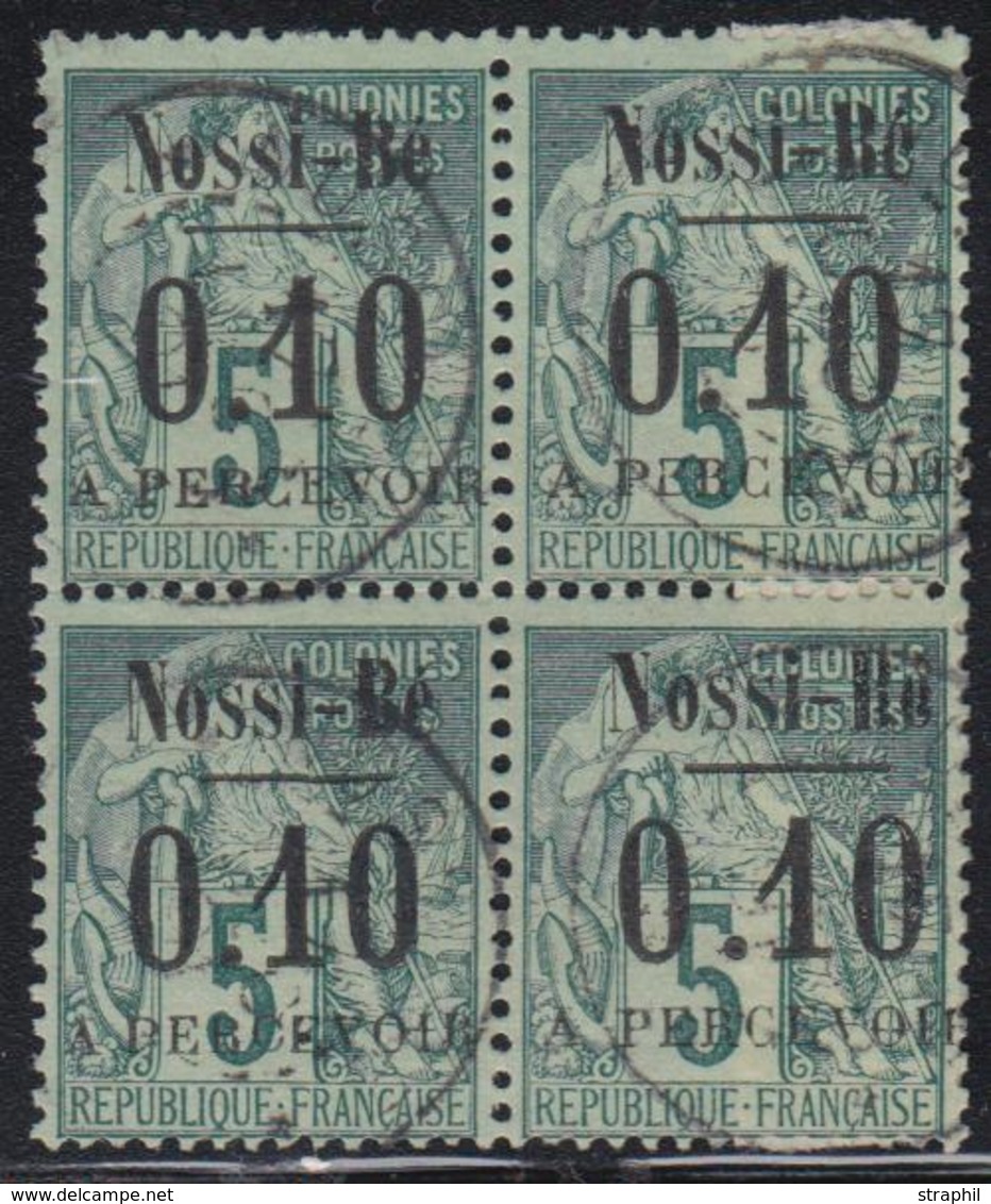 O NOSSI-BE - TIMBRES TAXE  - O - N°15 - 0,10 S. 5c Vert - Bloc De 4 - Bdf - TB - Other & Unclassified