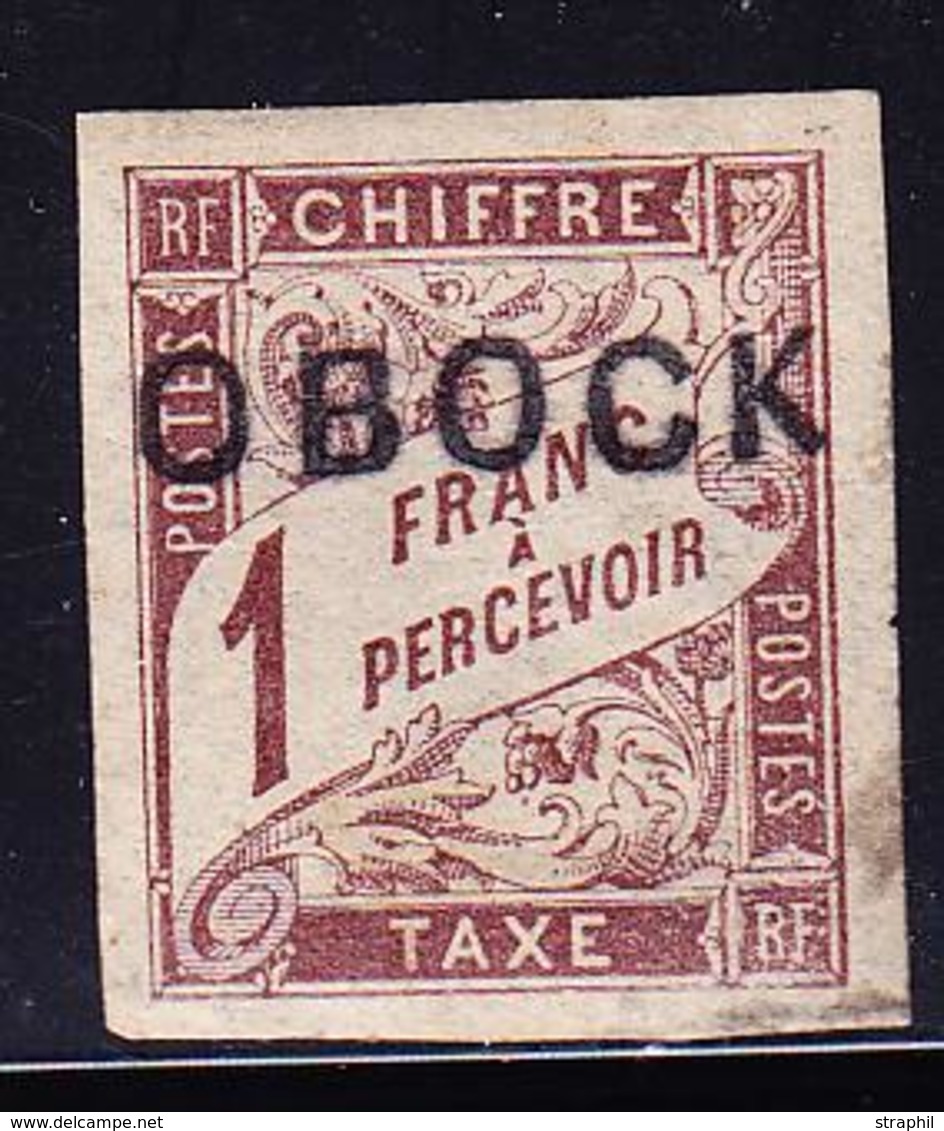 * OBOCK - TIMBRES TAXE  - * - N°16 1F Marron - Signé Calves - TB - Other & Unclassified