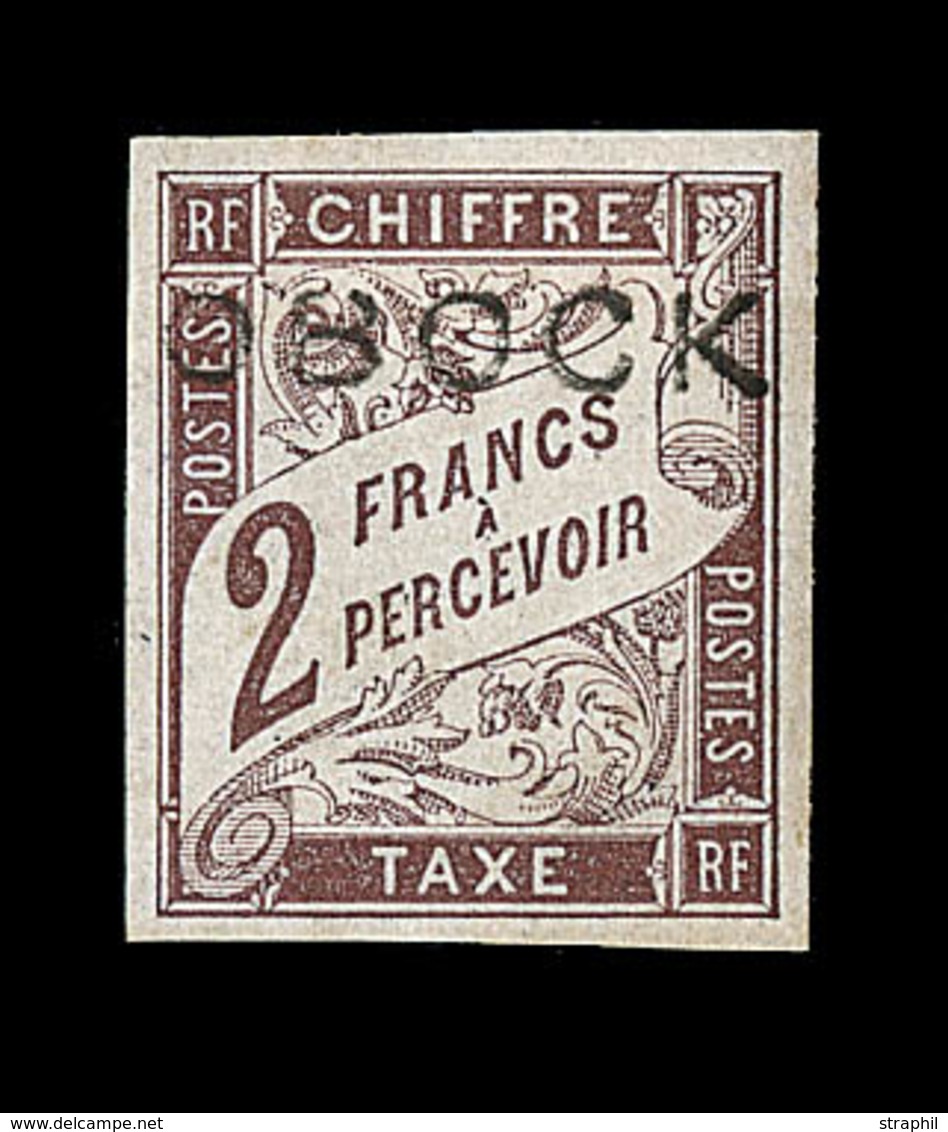 * OBOCK - TIMBRES TAXE  - * - N°17 - 2F Marron - Signé Brun - TB - Other & Unclassified