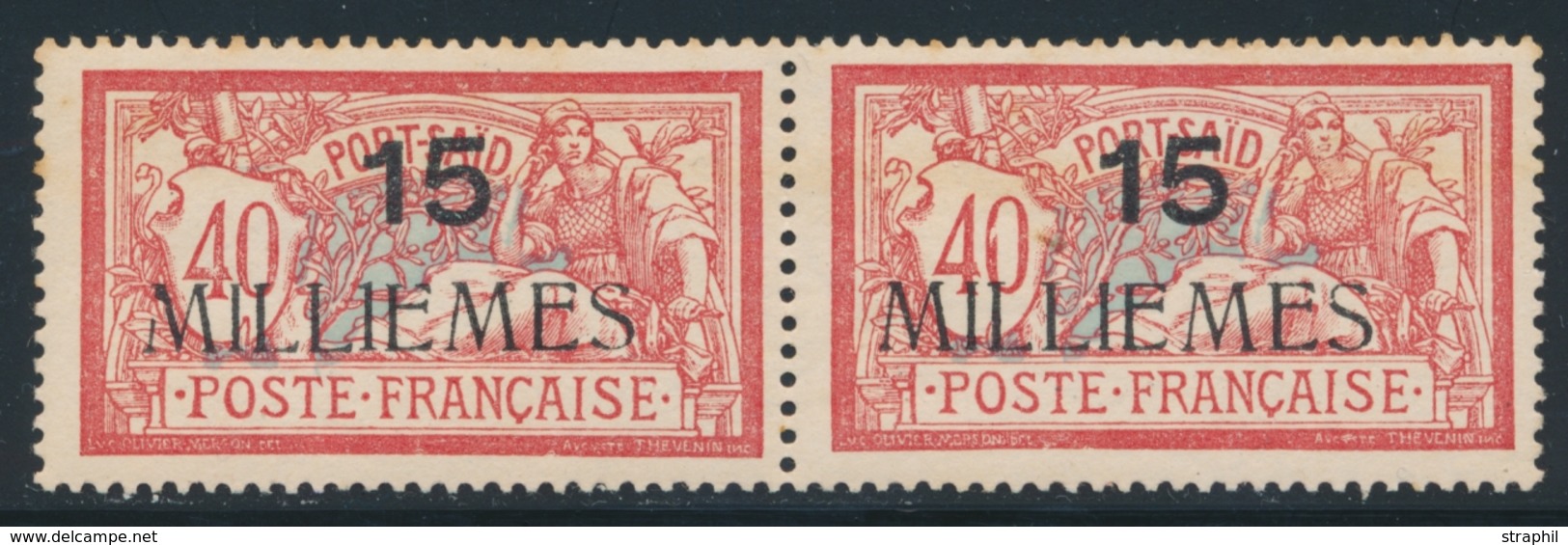 * PORT SAÏD - * - N°44 - Paire - 15 Mill. S/40c - Rousseurs - Autres & Non Classés