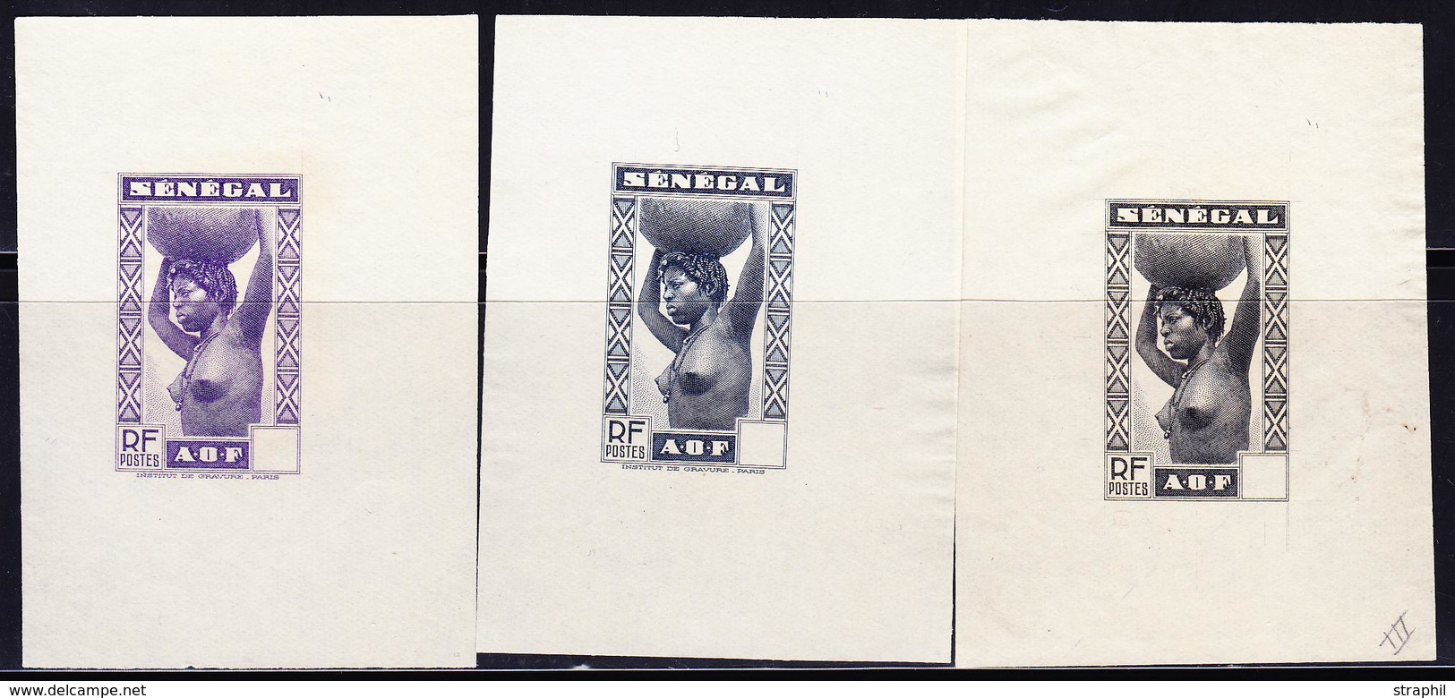 (*) SENEGAL - (*) - Lot De 3 épreuves Au Type F - Sans Valeur - Couleur Diff. - TB - Other & Unclassified