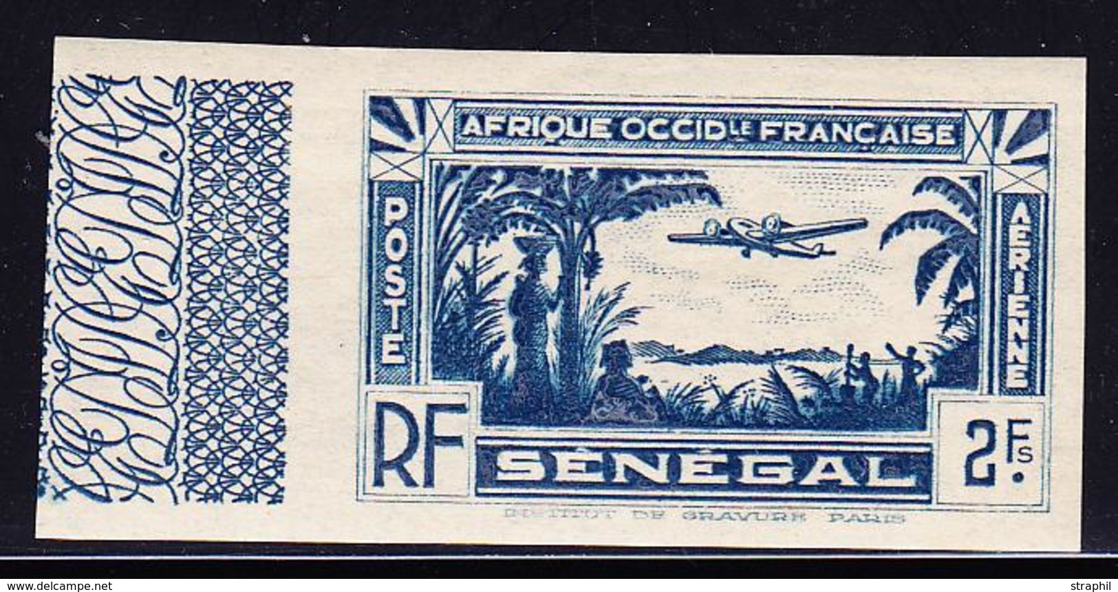 ** SENEGAL - POSTE AERIENNE - ** - N°5a - 2F Bleu - N. Dentelée - Bdf - TB - Other & Unclassified