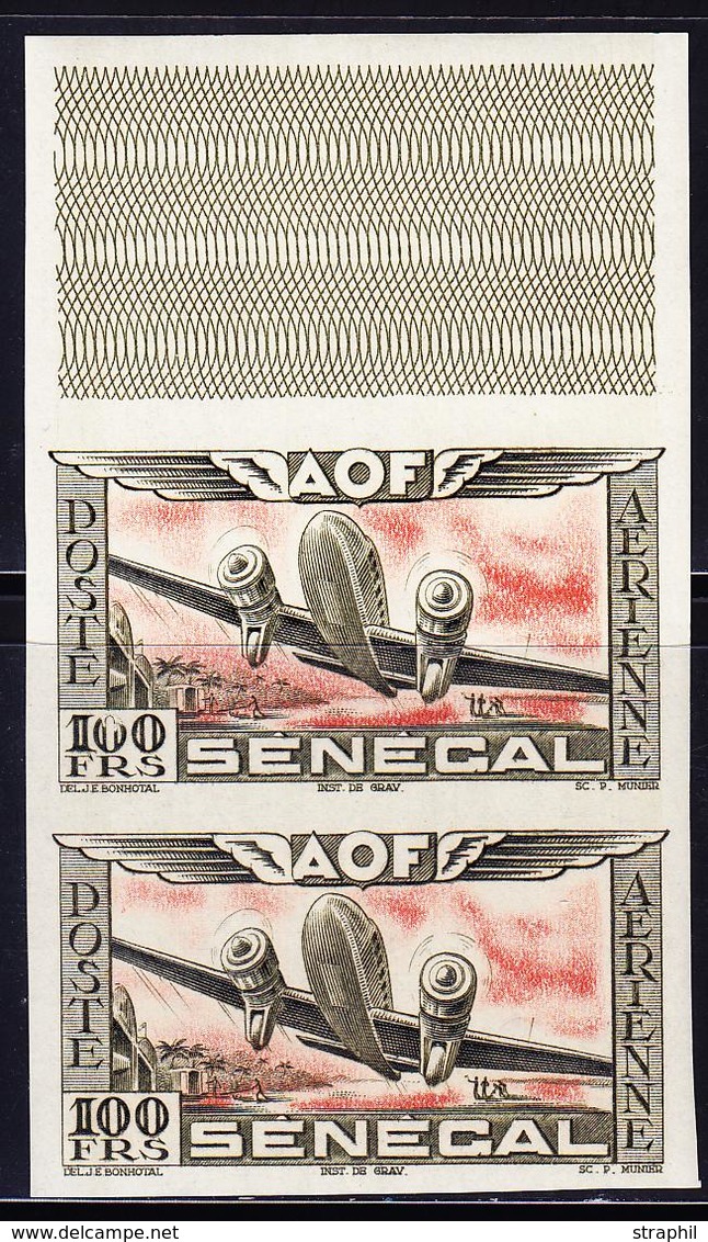 ** SENEGAL - POSTE AERIENNE - ** - N°30 - Paire N. Dentelée - Bdf - Essai De Couleur - TB - Autres & Non Classés