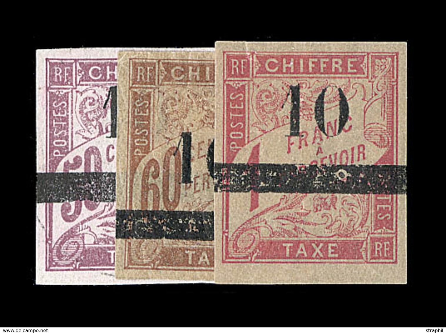 * SENEGAL - TIMBRES TAXE  - * - N°1/3 - Margé - Le N°1 (*) - Le N°3 Signé Behr - TB - Other & Unclassified