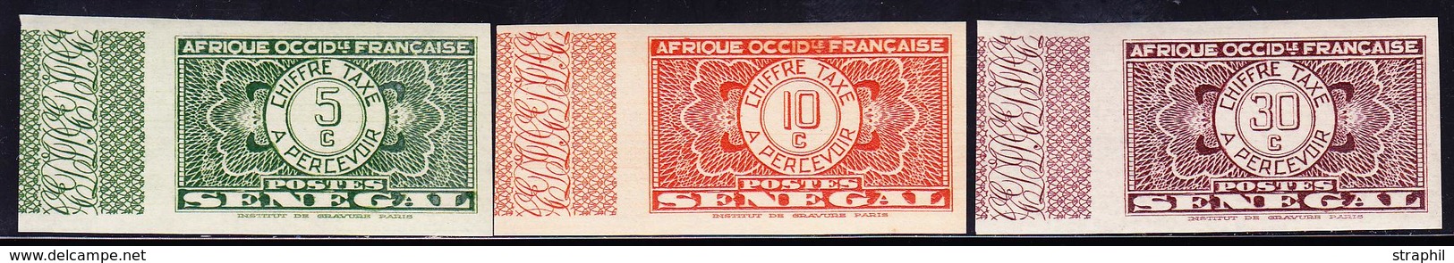 ** SENEGAL - TIMBRES TAXE  - ** - N°22/3, 26 - Bdf - N. Dentelé - TB - Autres & Non Classés