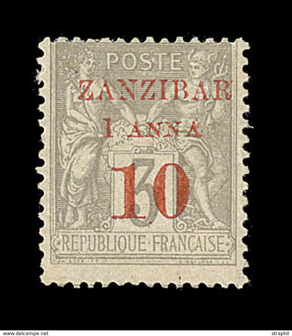 * ZANZIBAR - * - N°13b - 1a Et 10 S/3c Gris - Type III - Signé Calves - TB - Other & Unclassified